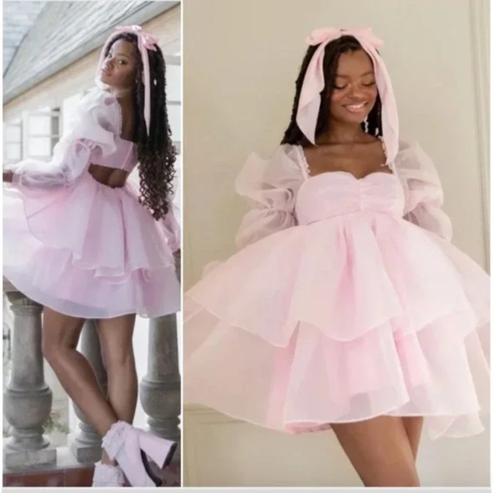 Selkie Ballet Pink Moonlight Puff Mini Dress